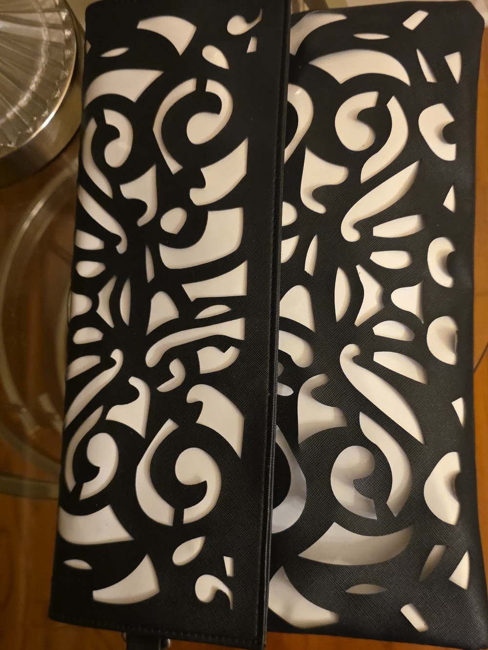 Stylish Black and White Laser-Cut Decorative Sleeve